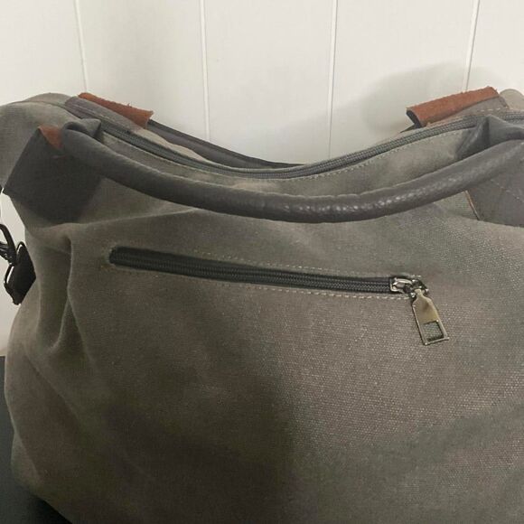 Vintage Classic Fashion Women's Gray Leather Strap Hobo Shoulder Bag Purse - Picture 8 of 16